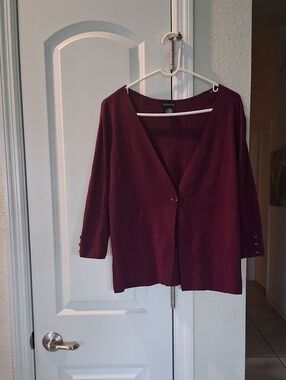 George Deep Plum V-Neck Button-Front Tunic